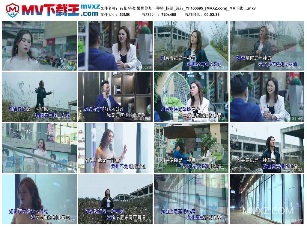 荷依琴-如果想你是一种错_国语_流行_YF100695
